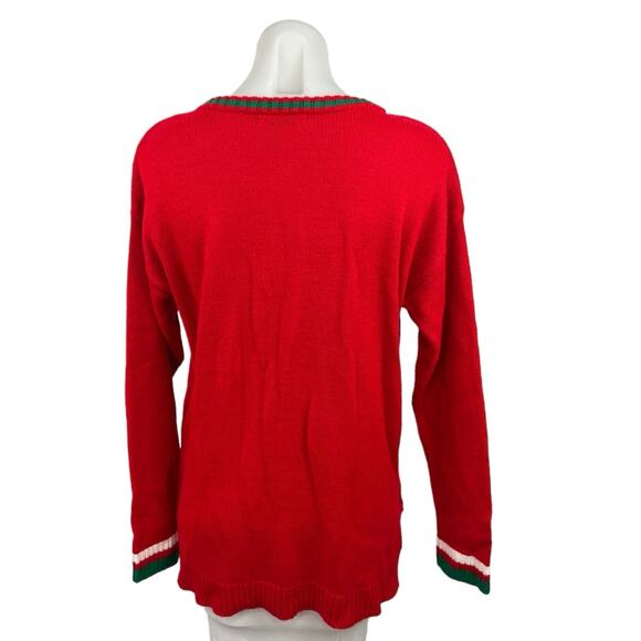Francesca’s Red Merry & Bright  Light Up Cactus Christmas Holiday Sweater Size L - Picture 2 of 4